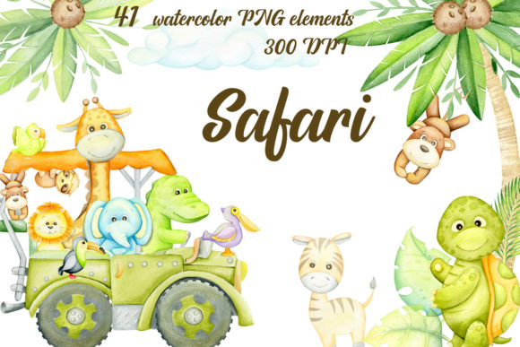 Download Watercolor Safari Baby Animals - Premium Resources