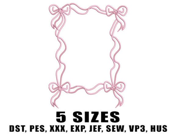 Download Rectangle Ribbon Frame Embroidery Design - Rectangle Collection