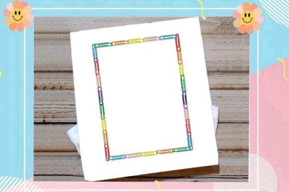 Download Rainbow Paperclip Rectangle Border - Rectangle Collection