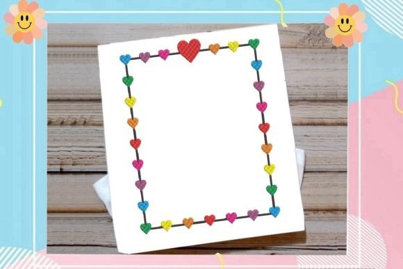 Download Colorful Heart Rectangle Border - Rectangle Collection